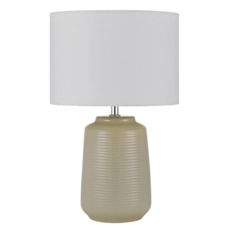 Anni Modern Table Desk Lamp Light Fabric Ceramic White Cream Gloss