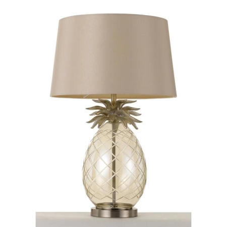 Ananas Modern Table Desk Lamp Light Glass Metal Gold Champagne Nickel