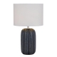 Bokem Contemporary Table Desk Lamp Light Fabric Ceramic Blue White Gloss
