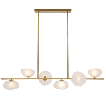 Zecca Contemporary Pendant Hanging Lamp Light Metal Glass Antique Gold Frost Frosted