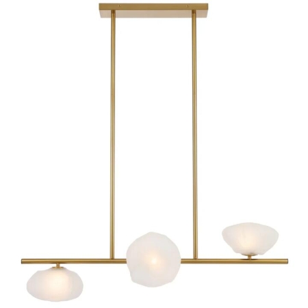Zecca Contemporary Pendant Hanging Lamp Light Metal Glass Antique Gold Frost Gloss