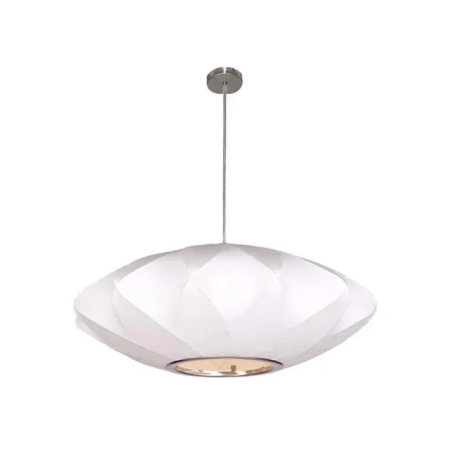 Aragon Modern Pendant Hanging Lamp Light Metal Fabric White Nickel