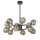Annabel Contemporary Pendant Hanging Lamp Light Metal Glass Black Smoke Antique Brass