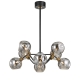 Annabel Contemporary Pendant Hanging Lamp Light Metal Glass Black Antique Brass Smoke