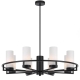 Eamon Modern Pendant Hanging Lamp Light Metal Glass Black Opal Matt