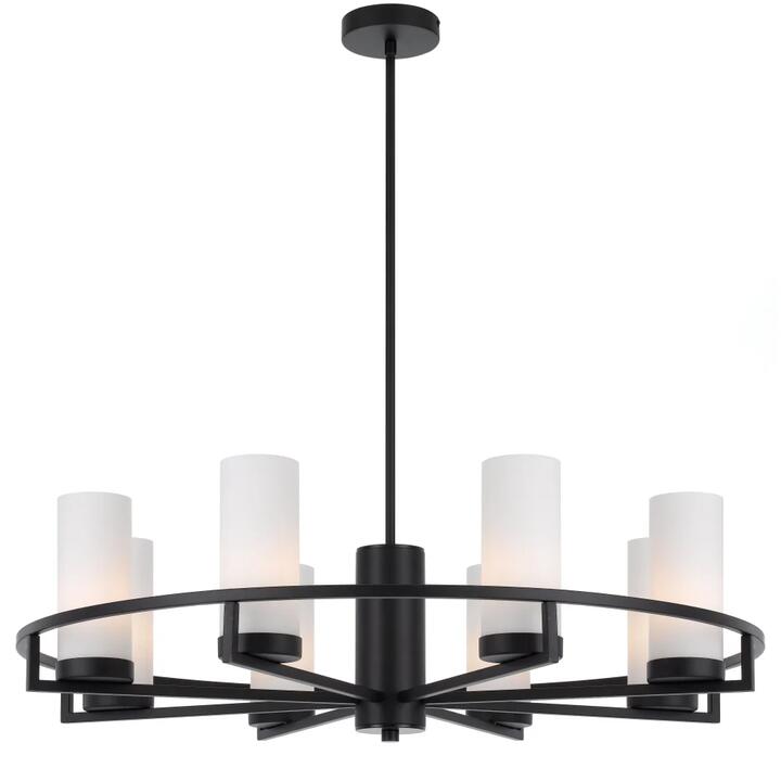 Eamon Modern Pendant Hanging Lamp Light Metal Glass Black Opal Matt