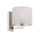 Elgar Modern Wall Lamp Light Metal Fabric White Nickel
