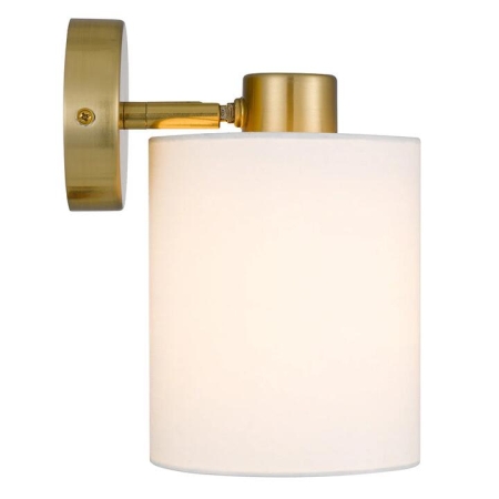 Malone Modern Wall Lamp Light Metal Fabric White Antique Gold