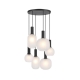Aosta Contemporary Pendant Hanging Lamp Light Metal Glass Black Frost Matte Frosted