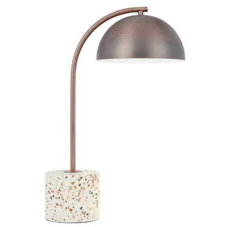 Ortez Vintage Table Desk Lamp Light Metal Terrazzo Bronze White Terrazzo