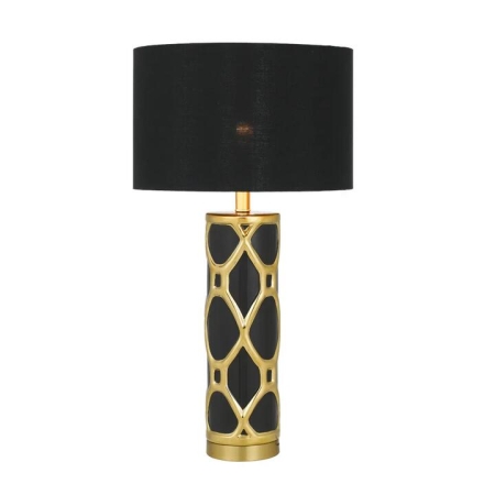 Vilma Modern Table Desk Lamp Light Ceramic Metal Fabric Black Gold