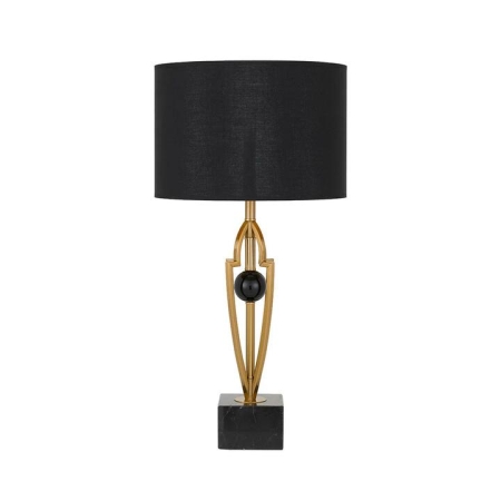 Vardo Modern Table Desk Lamp Light Metal Marble Fabric Black Antique Gold