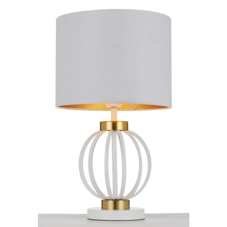 Grada Modern Table Desk Lamp Light Metal Fabric White Antique Gold