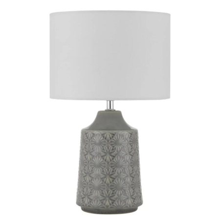 Fedon Modern Table Desk Lamp Light Ceramic Grey White Gloss