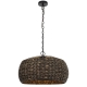 Antera Modern Pendant Hanging Lamp Light Metal Water Hyacinth Black Natural Matte