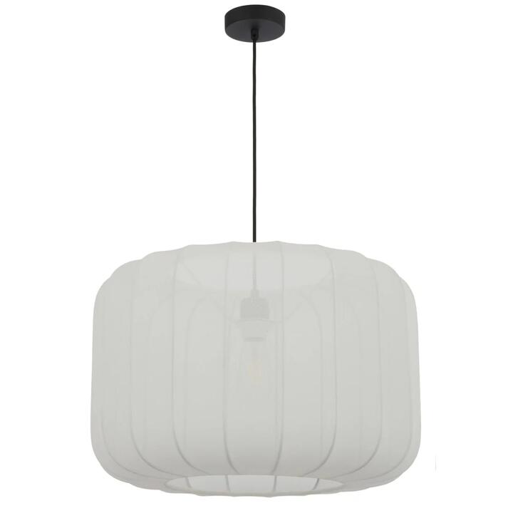 Jonsel Modern Pendant Hanging Lamp Light Fabric Metal White