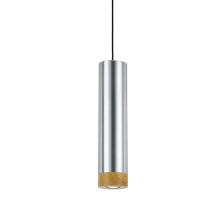 Dakota Contemporary Pendant Hanging Lamp Light Aluminium Silver Oak