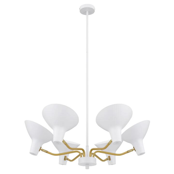 Farbon Modern Pendant Hanging Lamp Light Metal Brass Matt White