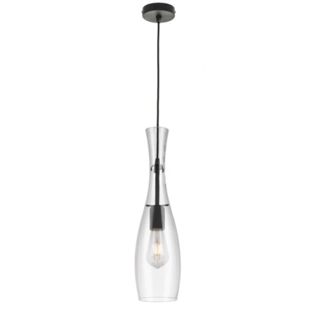 Conie Contemporary Pendant Hanging Lamp Light Glass Clear Black