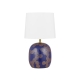 Wishes Modern Table Desk Lamp Light Ceramic Fabric Blue Gold Ivory