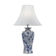 Hulong Modern Table Desk Lamp Light Fabric Ceramic Blue White