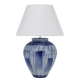 Jamie Modern Table Desk Lamp Light Fabric Ceramic Blue White