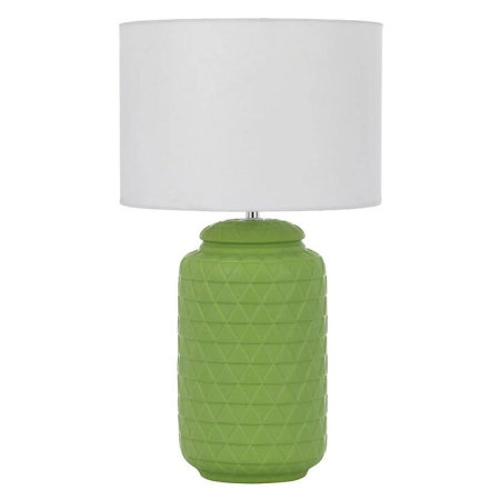 Heshi Modern Table Desk Lamp Light Fabric Ceramic White Green Matte