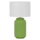 Heshi Modern Table Desk Lamp Light Fabric Ceramic White Green Matte
