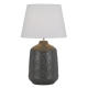Baci Modern Table Desk Lamp Light Fabric Ceramic Grey White Gloss