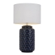 Heshi Modern Table Desk Lamp Light Fabric Ceramic Blue White Gloss