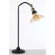 Hertel Modern Table Desk Lamp Light Glass Metal Black Amber