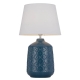 Baci Modern Table Desk Lamp Light Fabric Ceramic Blue White Gloss