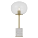 Dimas Modern Table Desk Lamp Light Marble Glass Metal Clear White Marble Antique Gold