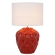 Diaz Modern Table Desk Lamp Light Fabric Ceramic White Red Gloss