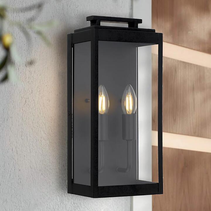 Truman Contemporary Wall Lamp Light Aluminium Glass Black Sand