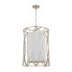 Dover Contemporary Pendant Hanging Lamp Light Metal Fabric Antique Silver Weathered
