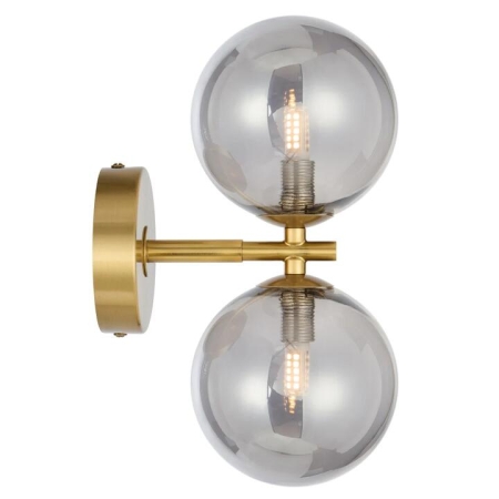Felton Modern Wall Lamp Light Glass Metal Antique Gold Smoke Polished