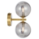 Felton Modern Wall Lamp Light Glass Metal Antique Gold Smoke Polished