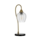 Azalea Contemporary Table Desk Lamp Light Marble Metal Glass Black Marble Antique Gold Clear Gloss