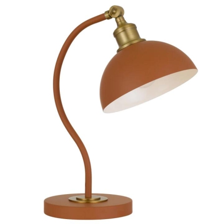 Brevik Modern Table Desk Lamp Light Metal Orange Satin