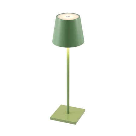 Clio Modern Table Desk Lamp Light Metal Green Satin