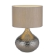 Hanoi Modern Table Desk Lamp Light Fabric Ceramic Silver Gloss