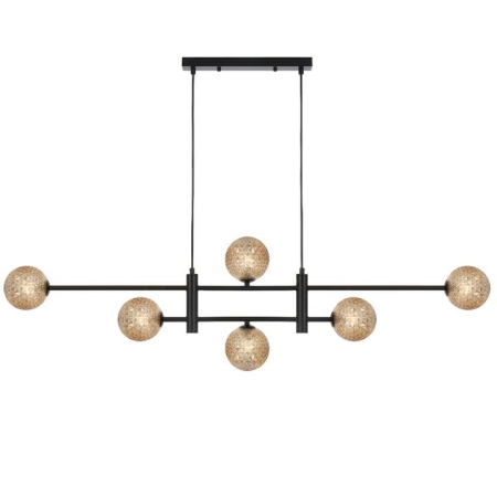 Tyson Modern Pendant Hanging Lamp Light Glass Metal Amber Black Matte