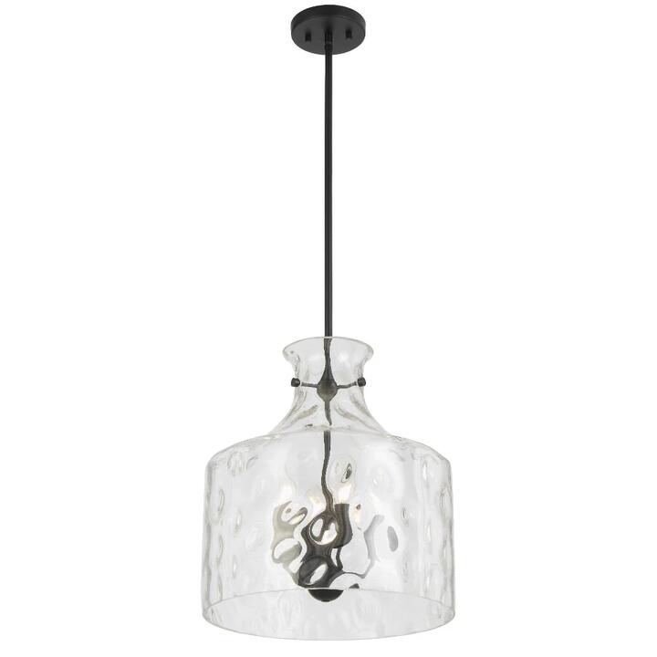 Perron Modern Pendant Hanging Lamp Light Metal Glass Black Matte