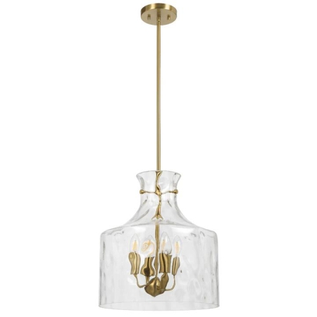 Perron Modern Pendant Hanging Lamp Light Metal Glass Antique Gold Satin