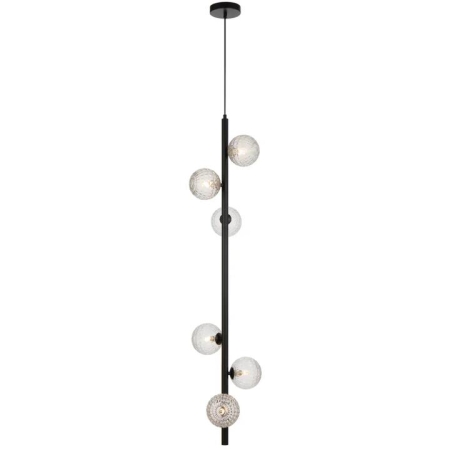 Elson Modern Pendant Hanging Lamp Light Metal Glass Black Clear Matte