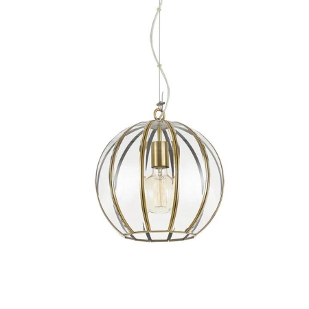 Medina Modern Pendant Hanging Lamp Light Glass Aluminium Antique Brass Clear