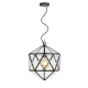 Lazlo Modern Pendant Hanging Lamp Light Solid Brass Glass Black Clear