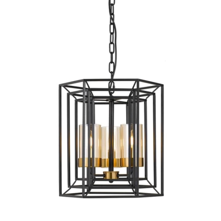 Lane Modern Pendant Hanging Lamp Light Glass Metal Antique Brass Black Amber