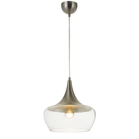 Landy Vintage Pendant Hanging Lamp Light Glass Clear Nickel